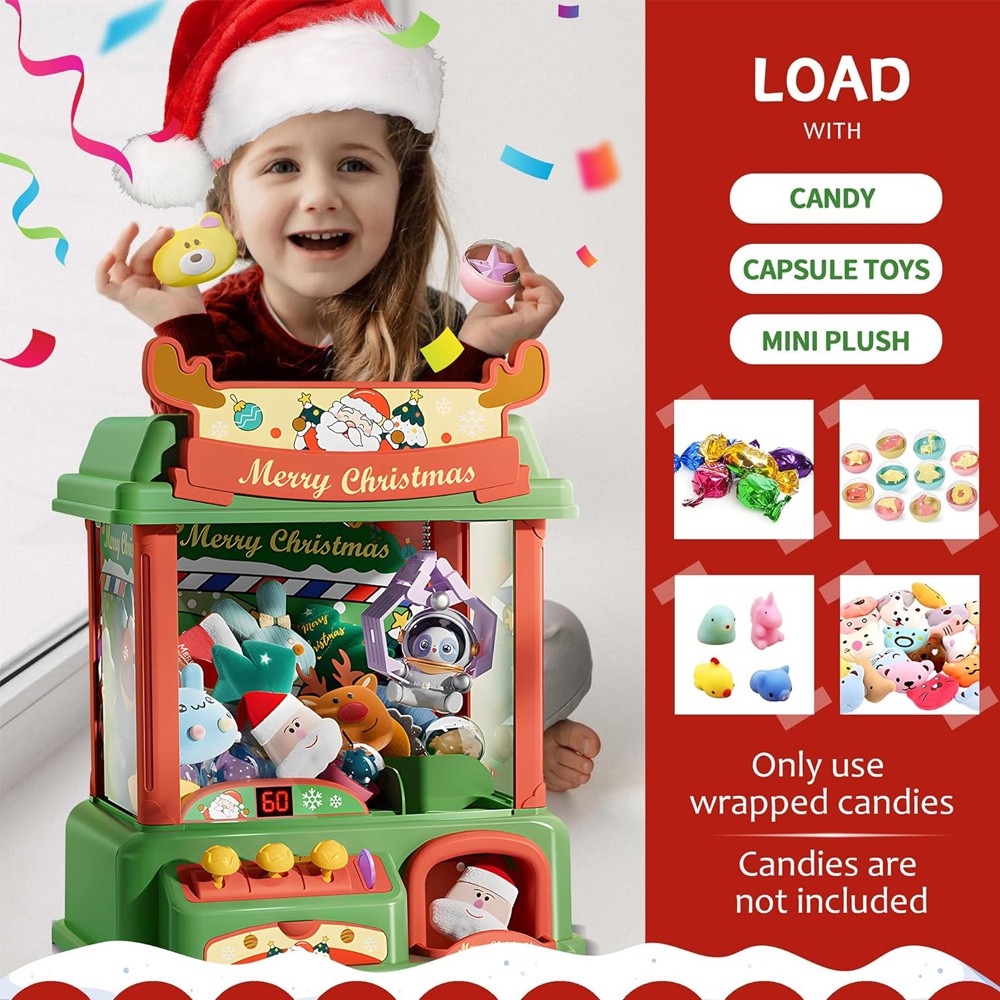 Mesin cakar Natal untuk anak-a - Vending Game ulasan dan harga