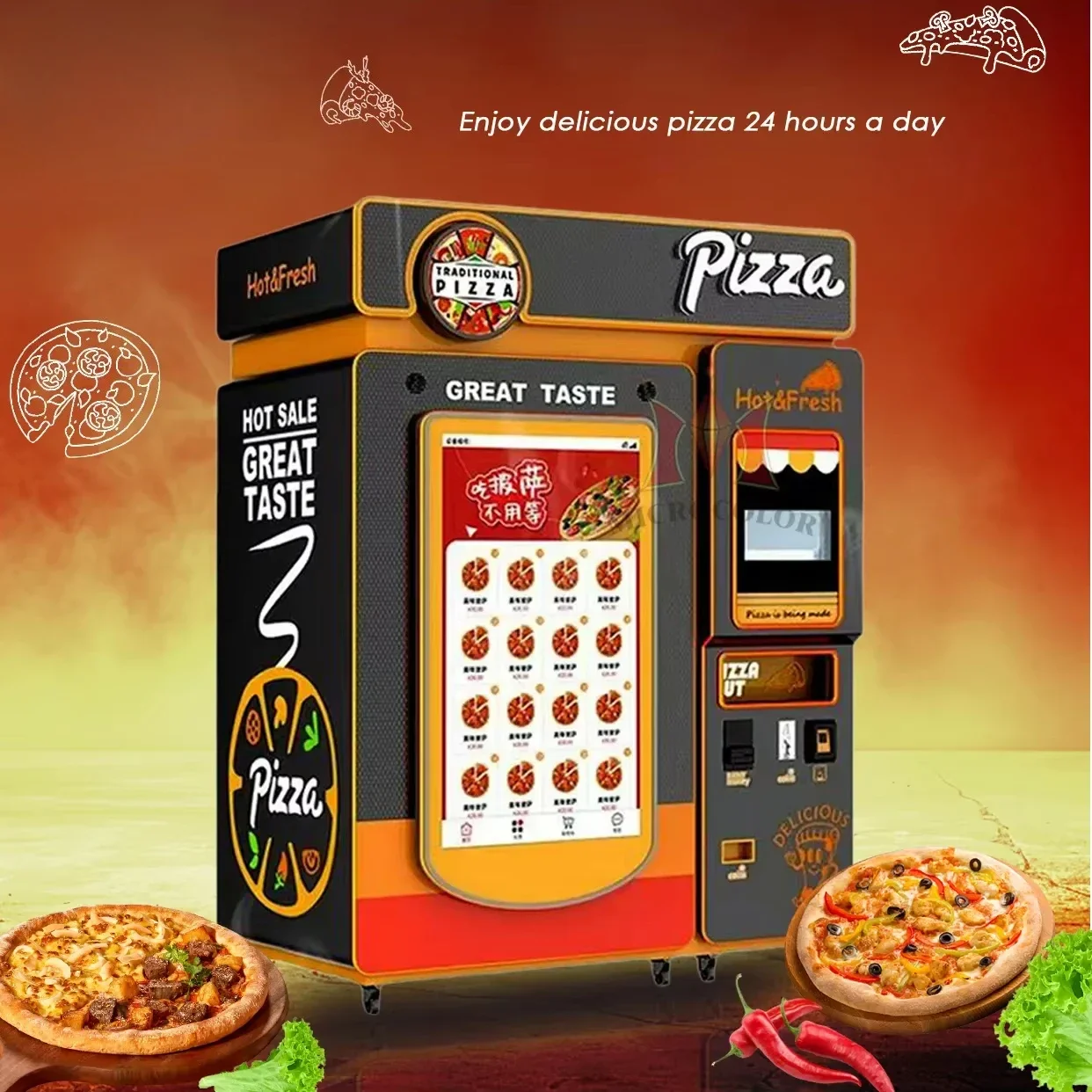 Mesin Penjual Pizza Otomatis Y - Commercial Vending Machine ulasan dan harga