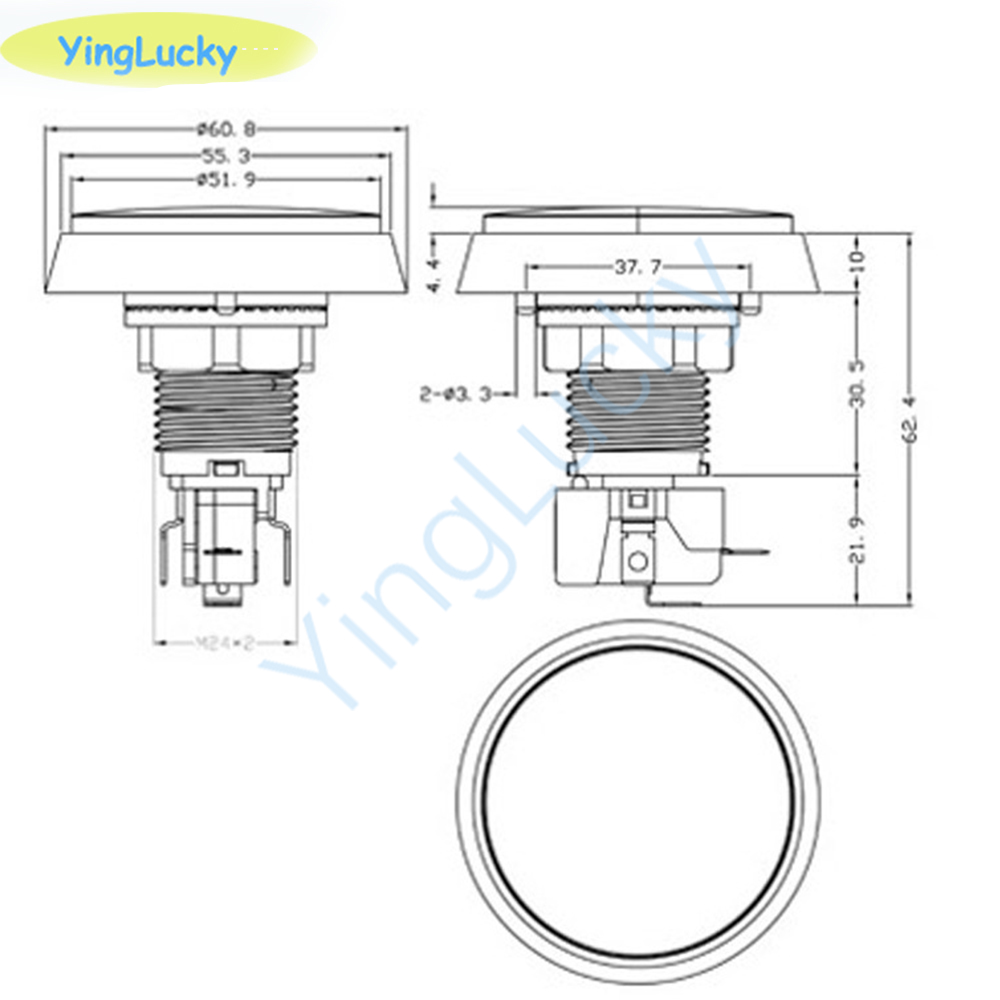 10 buah tombol Arcade 60MM lam - Coin Acceptor Selector ulasan dan harga